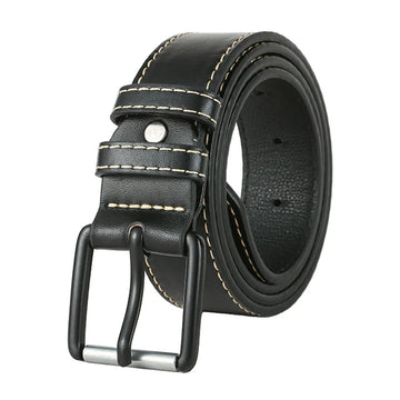 The Metroline – PU Leather Belt with Polished Alloy Buckle for Casual & Business Wear