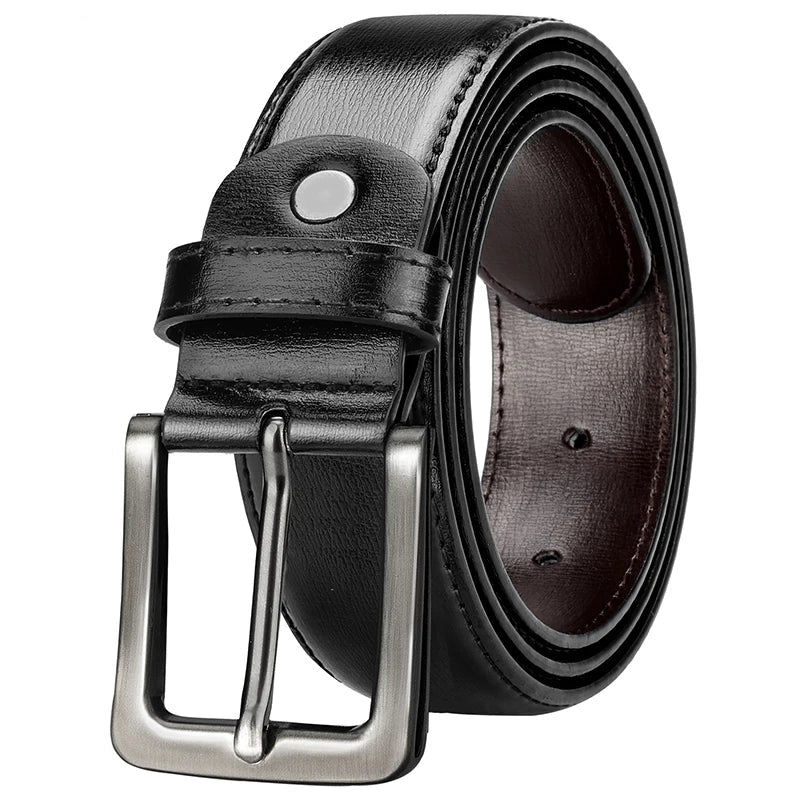 The Blackline Classic Leather Belt for Everyday Sophistication Silver Buckle / 45in (115cm) The Blackline Classic Leather Belt for Everyday Sophistication Silver Buckle / 45in (115cm)