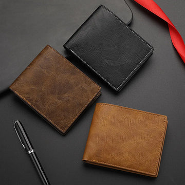 Pocket Stash – Casual PU Leather Wallet with Hidden Zip