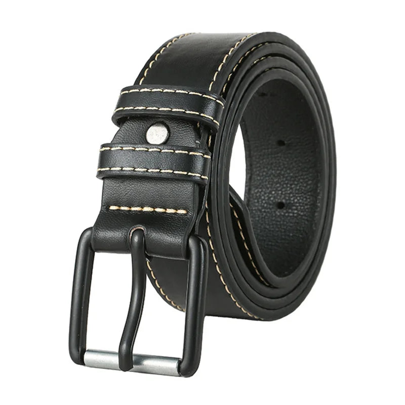 The Metroline – PU Leather Belt with Polished Alloy Buckle for Casual & Business Wear