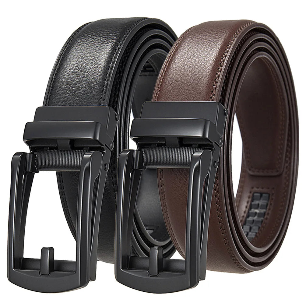 The Regent – Genuine Cowskin Leather Belt with Metal Automatic Buckle