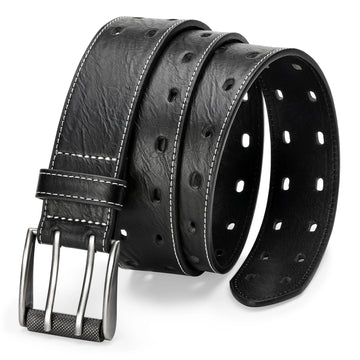 The Anvil - Mens Faux Leather Belt | Double Prong Jeans Belt