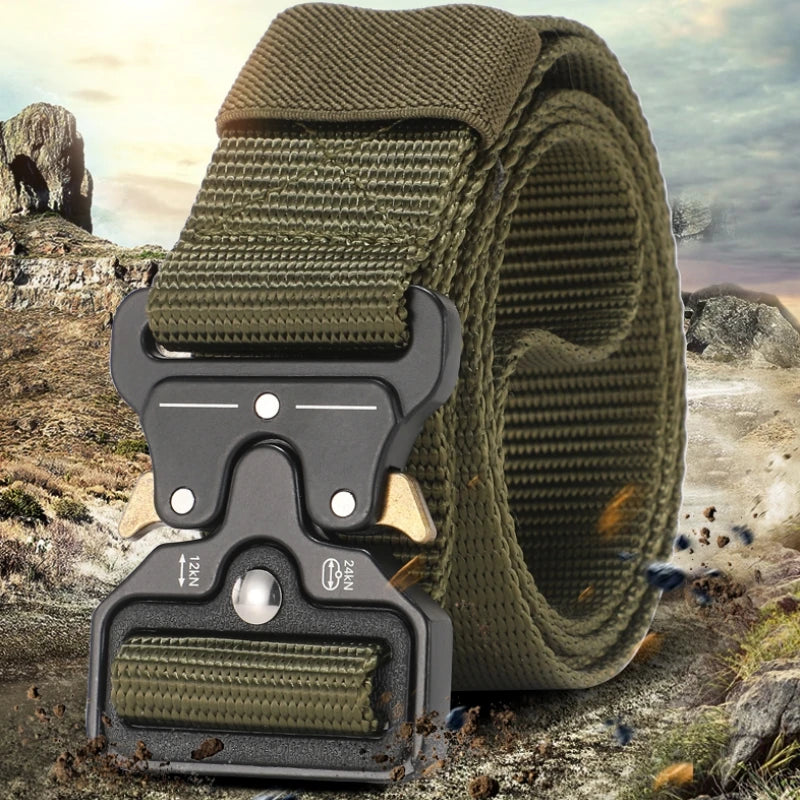 The Sentinel – Tactical Nylon Canvas Belt with Multi‑Functional Buckle for Outdoor & Work