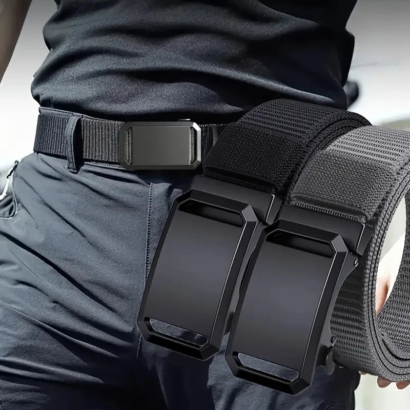 The Fieldline – Canvas Tactical Belt with Automatic Buckle for Outdoor & Workwear