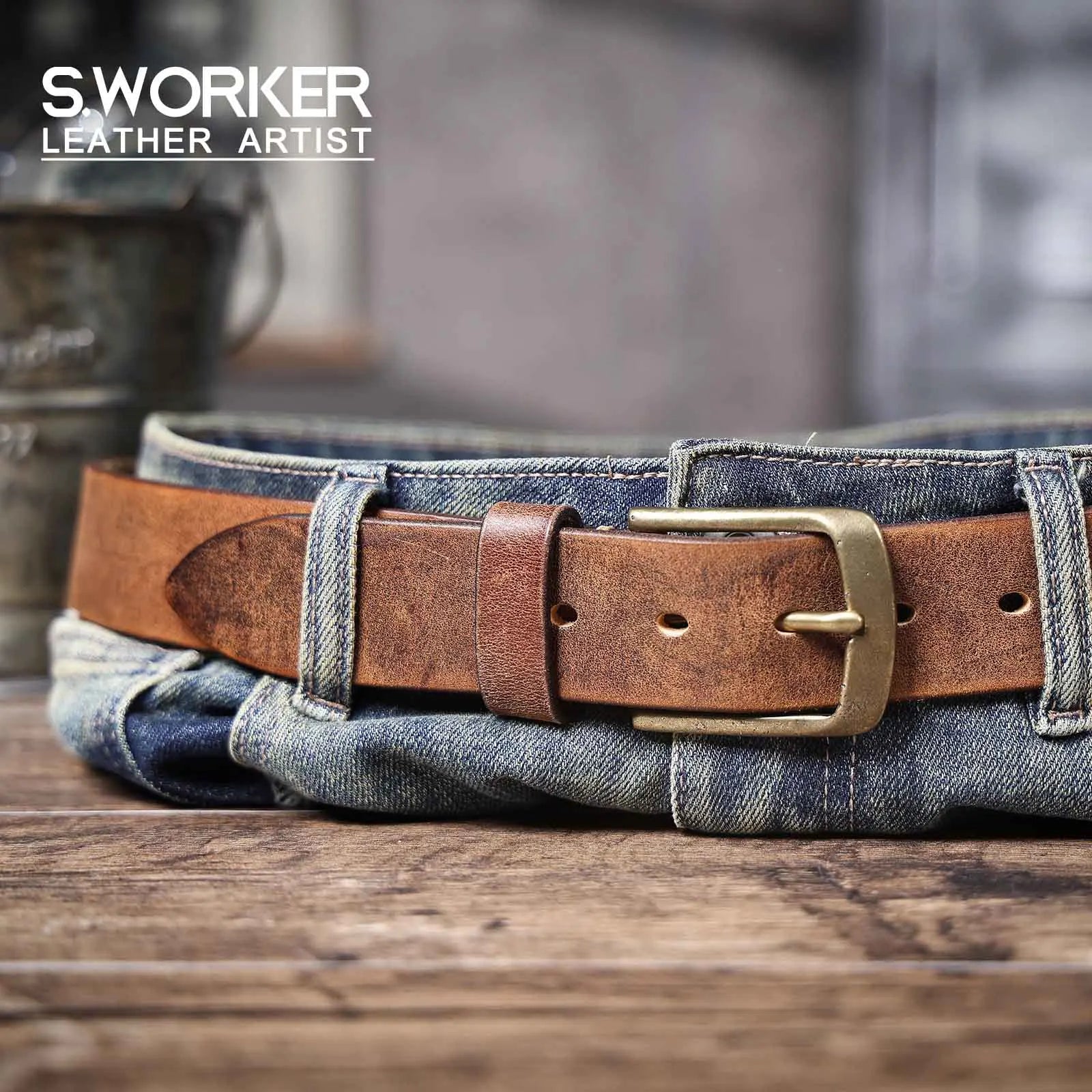 The Foundry Belt – Aged Italian Leather, Solid Brass, Built Like They Used To