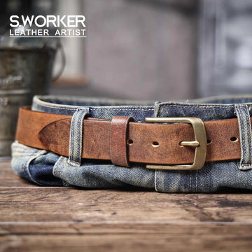 The Foundry Belt – Aged Italian Leather, Solid Brass, Built Like They Used To